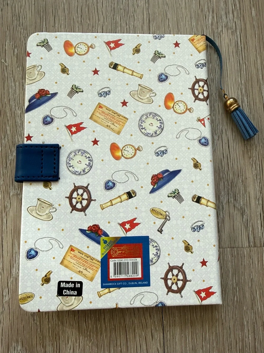 Titanic Themed White Journal with Blue Strap